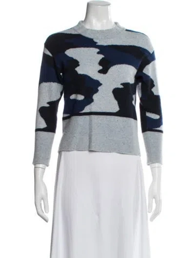 Pre-owned Brodie Cashmere Camouflage Print Sweater In Blue