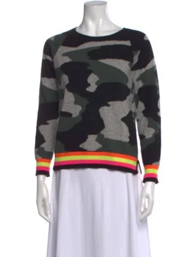 Pre-owned Brodie Cashmere Camouflage Print Sweater In Green