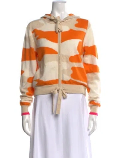 Pre-owned Brodie Cashmere Camouflage Print Sweater In Orange