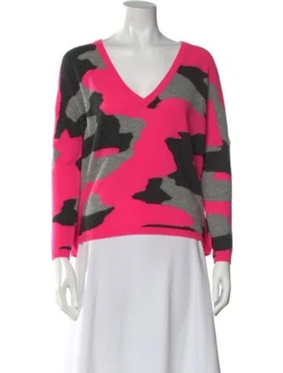 Pre-owned Brodie Cashmere Camouflage Print Sweater In Pink