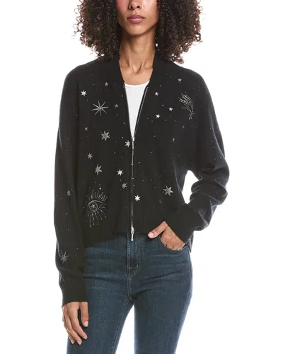Brodie Cashmere Celestial Bomber Jacket In Black