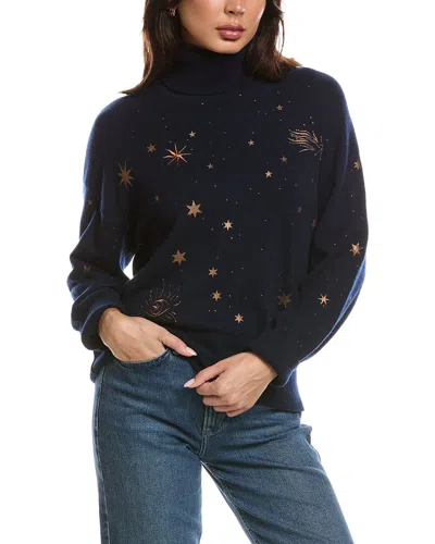 Brodie Cashmere Celestial Mock Neck Sweater In Black