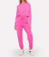 Brodie Cashmere Chevron Joggers In Chromium/pink In Multi