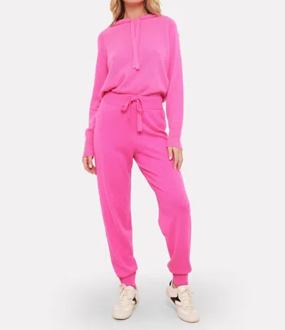 Brodie Cashmere Chevron Joggers In Chromium/pink In Multi