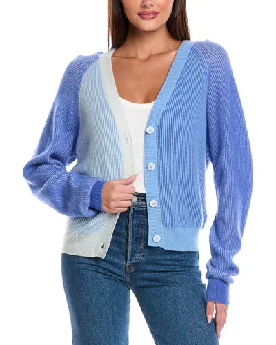 Brodie Cashmere Chloe Colorblock Cashmere Cardigan In Blue