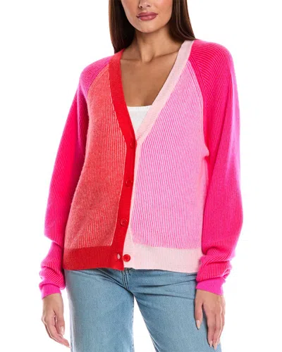 Brodie Cashmere Chloe Colorblock Cashmere Cardigan In Pink