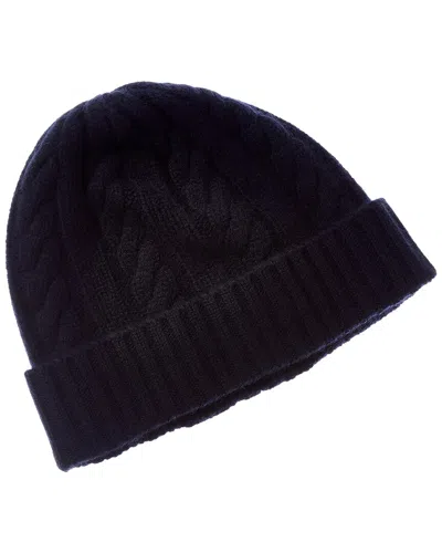Brodie Cashmere Chunky Cable Pom Pom Cashmere Hat In Black