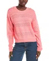 Brodie Cashmere Clare Open Pointelle Cashmere Sweater In Orange