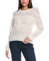 Brodie Cashmere Clare Open Pointelle Cashmere Sweater In White