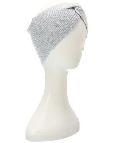Brodie Cashmere Classic Twist Cashmere Headband In Gray