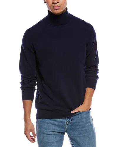 Brodie Cashmere Classic Wool & Cashmere-blend Turtleneck Sweater In Blue