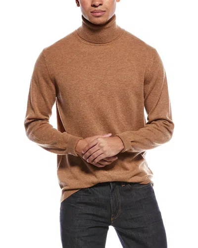 Brodie Cashmere Classic Wool & Cashmere-blend Turtleneck Sweater In Brown