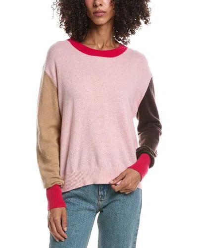 Brodie Cashmere Color Block Crewneck Cashmere Sweater In Multi