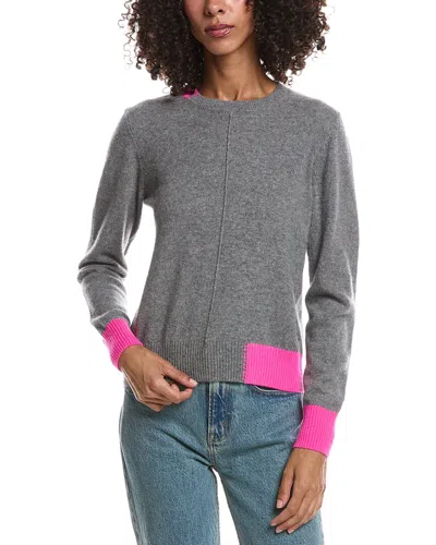 Brodie Cashmere Color Pop Maya Cashmere Sweater In Gray