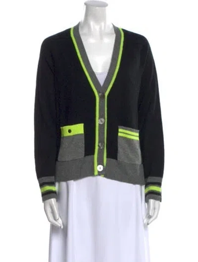 Pre-owned Brodie Cashmere Colorblock Pattern Sweater In Black