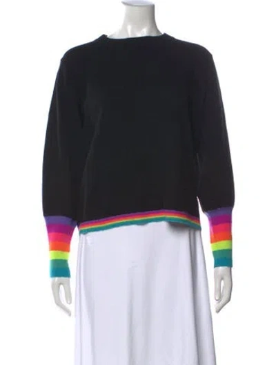 Pre-owned Brodie Cashmere Colorblock Pattern Sweater In Black