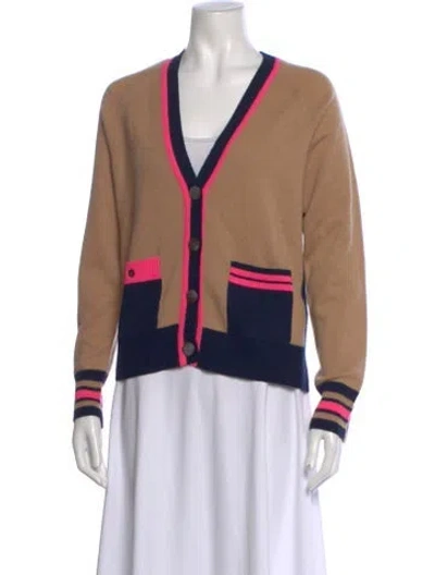 Pre-owned Brodie Cashmere Colorblock Pattern Sweater In Brown