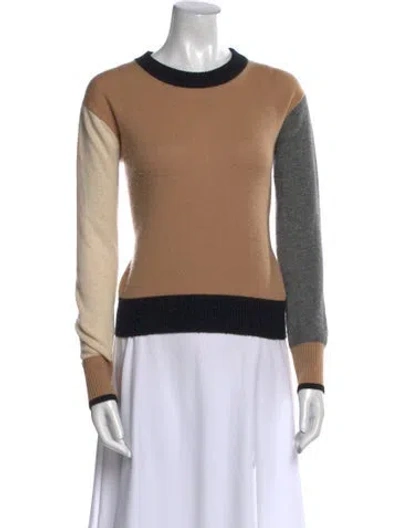 Pre-owned Brodie Cashmere Colorblock Pattern Sweater In Neutral