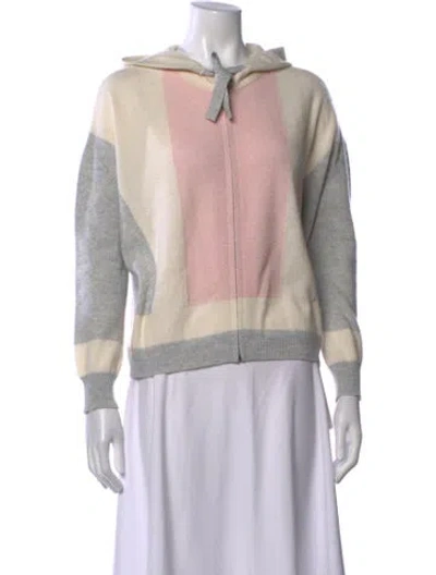 Pre-owned Brodie Cashmere Colorblock Pattern Sweater In Neutrals