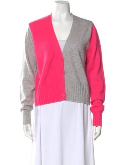 Pre-owned Brodie Cashmere Colorblock Pattern Sweater In Pink