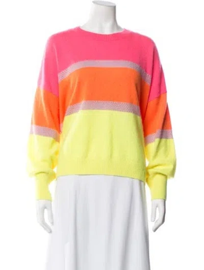 Pre-owned Brodie Cashmere Colorblock Pattern Sweater In Pink
