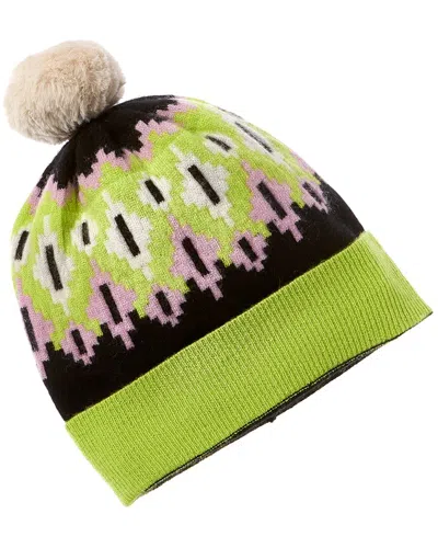Brodie Cashmere Colourpop Fairisle Pom Cashmere Hat In Black