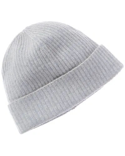 Brodie Cashmere Contrast Plaited Cashmere Beanie In Grey