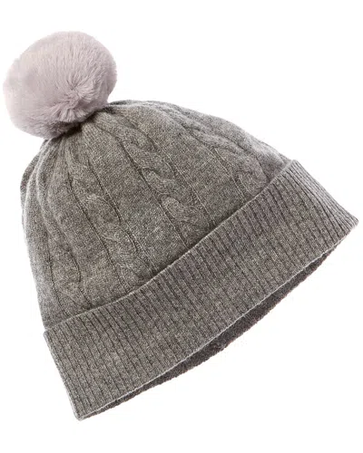 BRODIE CASHMERE BRODIE CASHMERE CONTRAST POM CABLE CASHMERE HAT