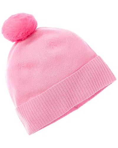 Brodie Cashmere Contrast Pom Cashmere Hat In Pink