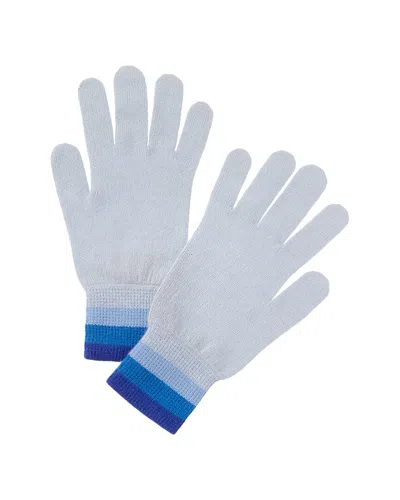 Brodie Cashmere Contrast Stripe Cashmere Gloves In Blue