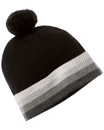 Brodie Cashmere Contrast Stripe Cashmere Hat In Black
