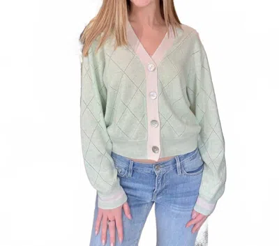 Brodie Cashmere Cora Cardigan In Mint In Green