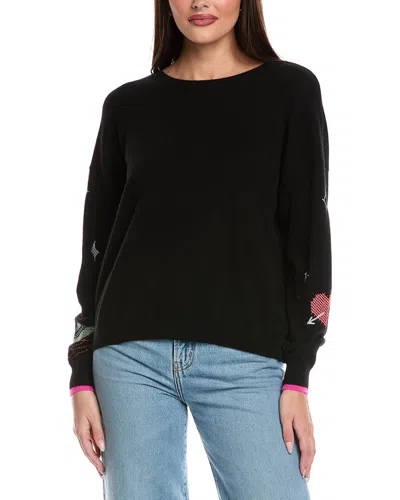 Brodie Cashmere Cosmic Cashmere Crewneck Sweater In Black