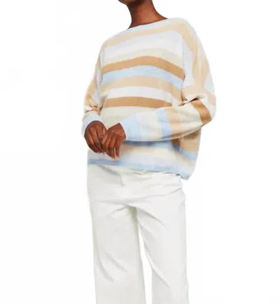Brodie Cashmere Doris Stripe Cashmere Sweater In Blue Mist In Multi