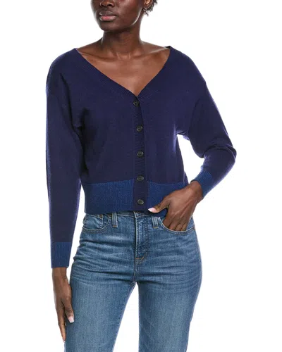 Brodie Cashmere Dropped-shoulder Wool & Cashmere-blend Cardigan In Blue