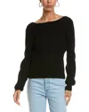Brodie Cashmere Dulce Diamond Wrap Cashmere Sweater In Black