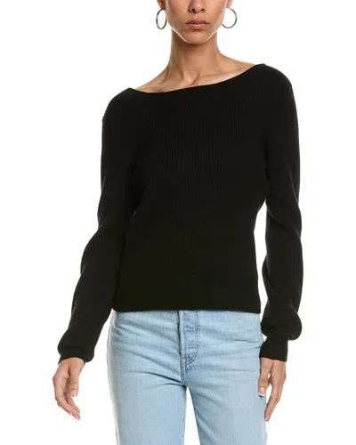 Brodie Cashmere Dulce Diamond Wrap Cashmere Sweater In Black