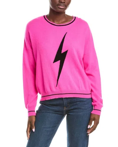 Brodie Cashmere Electric Crewneck Sweater In Diva Pink