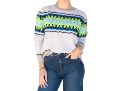 Brodie Cashmere Electric Fairisle Mini Sweater In Forst White Fairisle Colours Organic White In Multi