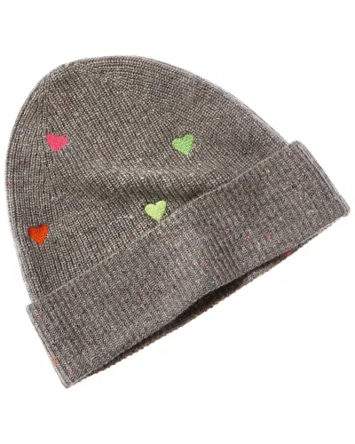Brodie Cashmere Embroidered Heart Cashmere Hat In Red