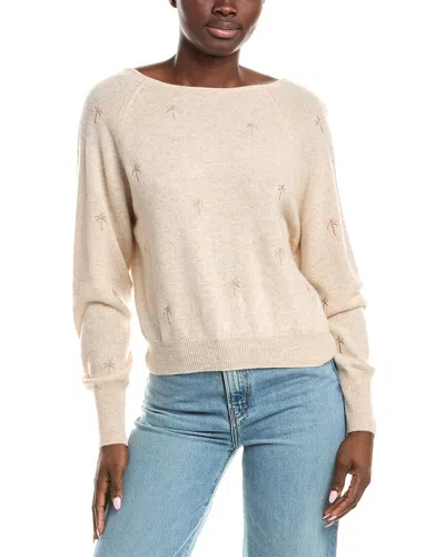 Brodie Cashmere Embroidery Palm Twist Cashmere Sweater In Brown