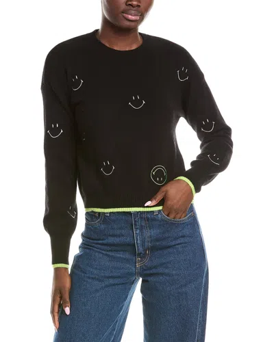 Brodie Cashmere Embroidery Smiley Cashmere Sweater In Black