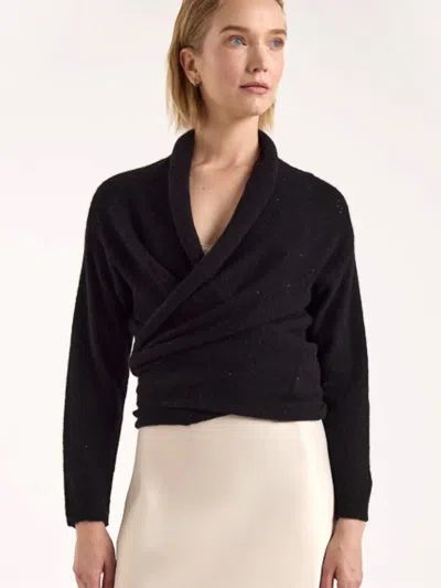 Brodie Cashmere Estelle Sparkle Multi Way Cardigan In Black