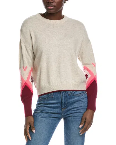 Brodie Cashmere Fairisle Sleeve Wool & Cashmere-blend Sweater In Neutral