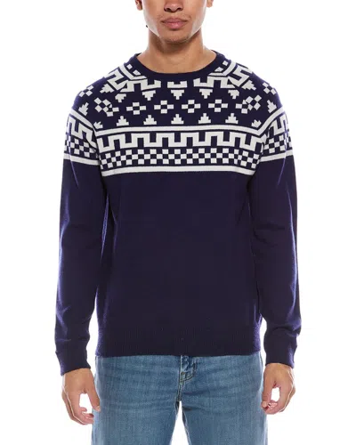 Brodie Cashmere Fairisle Wool & Cashmere-blend Crewneck Sweater In Purple