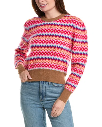 Brodie Cashmere Farley Fairisle Puff Sleeve Cashmere Sweater In Multi