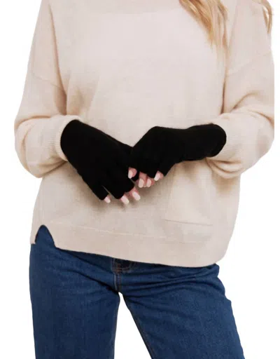 Brodie Cashmere Fingerless Gloves In Black