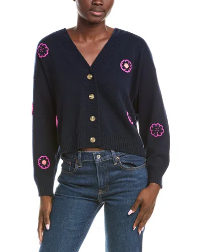Brodie Cashmere Fleur Cashmere Cardigan In Blue