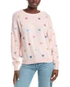 Brodie Cashmere Foil Heart Mini Cashmere Sweater In Pink