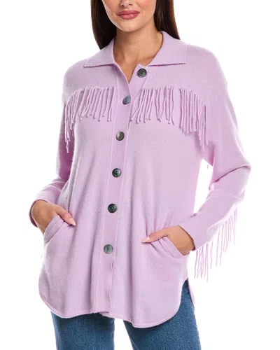 Brodie Cashmere Fringe Imogen Cashmere Jacket In Purple